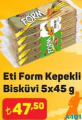 ETİ FORM KEPEKLİ BİSKÜVİ 5X45 G
